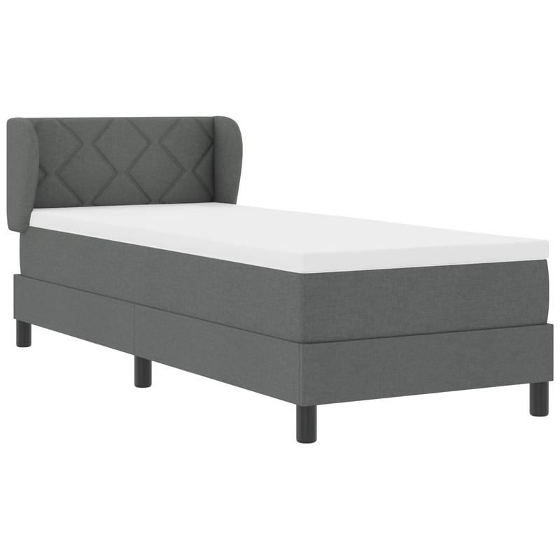Casa si Gradina - Mobilier - Paturi si accesorii - Paturi - Pat cu saltea Box Spring  Gri inchis 80x200 cm Textil - Infinity.ro
