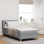 Casa si Gradina - Mobilier - Paturi si accesorii - Paturi - Pat cu arcuri  cu saltea Gri deschis 90x200 cm Tesatura - Infinity.ro