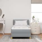 Casa si Gradina - Mobilier - Paturi si accesorii - Paturi - Pat cu arcuri  cu saltea Gri deschis 90x200 cm Tesatura - Infinity.ro