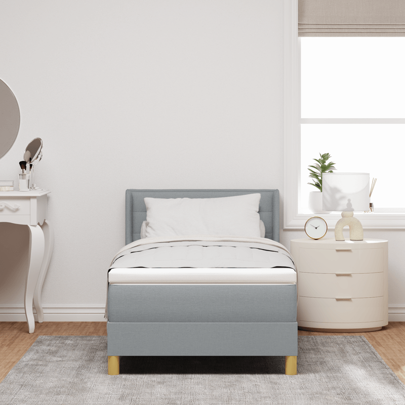 Casa si Gradina - Mobilier - Paturi si accesorii - Paturi - Pat cu arcuri  cu saltea Gri deschis 90x200 cm Tesatura - Infinity.ro