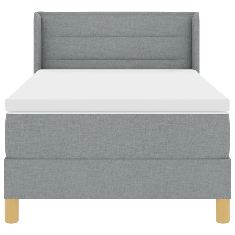 Casa si Gradina - Mobilier - Paturi si accesorii - Paturi - Pat cu arcuri  cu saltea Gri deschis 90x200 cm Tesatura - Infinity.ro