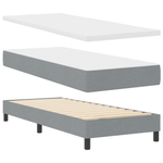 Casa si Gradina - Mobilier - Paturi si accesorii - Paturi - Pat box spring cu saltea, gri deschis, 80x200 cm, textil - Infinity.ro