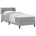 Casa si Gradina - Mobilier - Paturi si accesorii - Paturi - Pat box spring cu saltea, gri deschis, 80x200 cm, textil - Infinity.ro