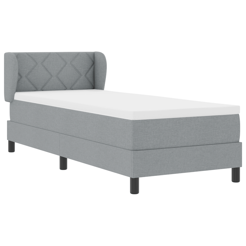 Casa si Gradina - Mobilier - Paturi si accesorii - Paturi - Pat box spring cu saltea, gri deschis, 80x200 cm, textil - Infinity.ro