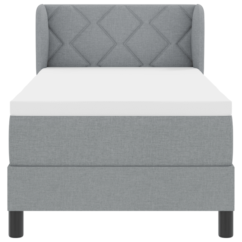 Casa si Gradina - Mobilier - Paturi si accesorii - Paturi - Pat box spring cu saltea, gri deschis, 80x200 cm, textil - Infinity.ro