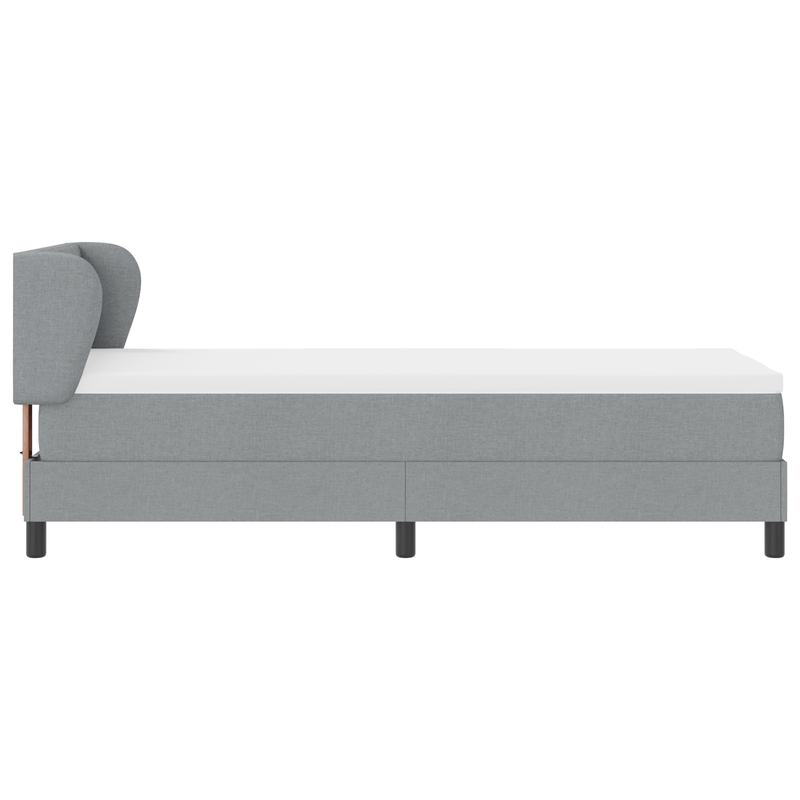 Casa si Gradina - Mobilier - Paturi si accesorii - Paturi - Pat box spring cu saltea, gri deschis, 80x200 cm, textil - Infinity.ro