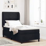 Casa si Gradina - Mobilier - Paturi si accesorii - Paturi - Pat box spring cu saltea, negru, 100x200 cm, textil - Infinity.ro