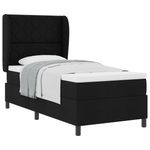 Casa si Gradina - Mobilier - Paturi si accesorii - Paturi - Pat box spring cu saltea, negru, 100x200 cm, textil - Infinity.ro