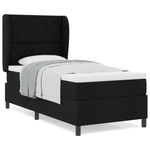 Casa si Gradina - Mobilier - Paturi si accesorii - Paturi - Pat box spring cu saltea, negru, 100x200 cm, textil - Infinity.ro