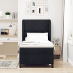 Casa si Gradina - Mobilier - Paturi si accesorii - Paturi - Pat box spring cu saltea, negru, 100x200 cm, textil - Infinity.ro