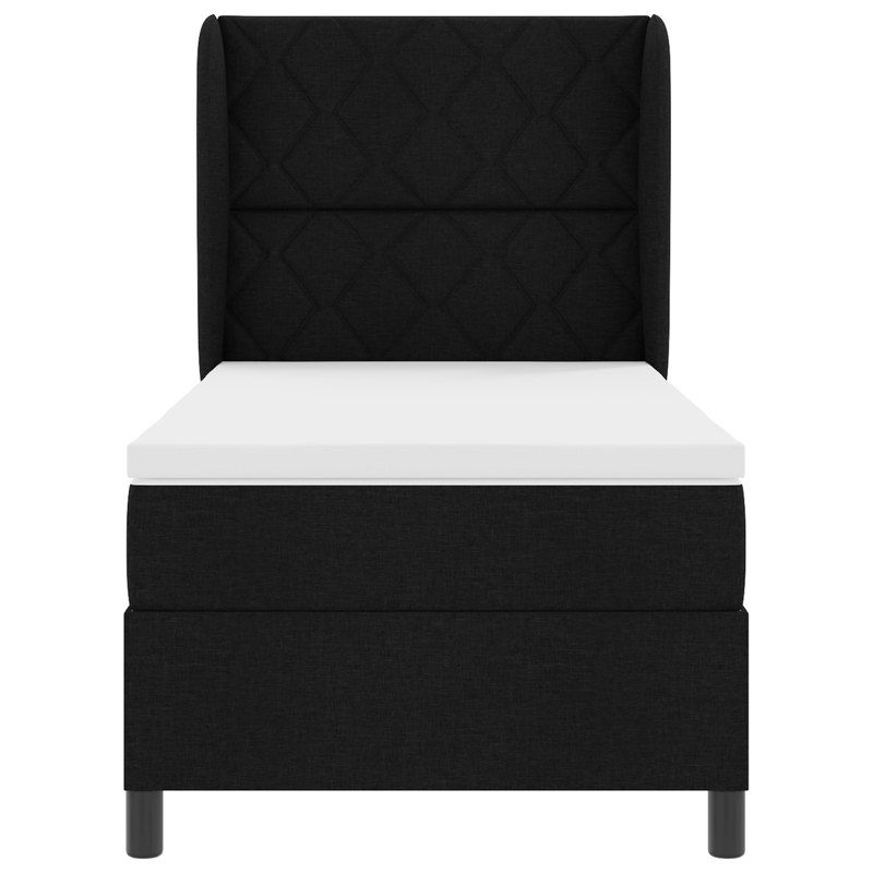 Casa si Gradina - Mobilier - Paturi si accesorii - Paturi - Pat box spring cu saltea, negru, 100x200 cm, textil - Infinity.ro
