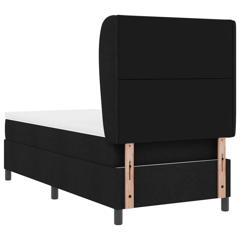 Casa si Gradina - Mobilier - Paturi si accesorii - Paturi - Pat box spring cu saltea, negru, 100x200 cm, textil - Infinity.ro
