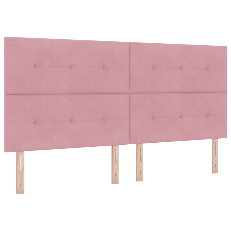Casa si Gradina - Mobilier - Paturi si accesorii - Paturi - Pat box spring cu saltea, roz, 200x200 cm, catifea - Infinity.ro