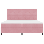 Casa si Gradina - Mobilier - Paturi si accesorii - Paturi - Pat box spring cu saltea, roz, 200x200 cm, catifea - Infinity.ro