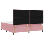 Casa si Gradina - Mobilier - Paturi si accesorii - Paturi - Pat box spring cu saltea, roz, 200x200 cm, catifea - Infinity.ro