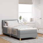 Casa si Gradina - Mobilier - Paturi si accesorii - Paturi - Pat box spring cu saltea, gri deschis, 100x200 cm, textil - Infinity.ro