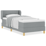 Casa si Gradina - Mobilier - Paturi si accesorii - Paturi - Pat box spring cu saltea, gri deschis, 100x200 cm, textil - Infinity.ro
