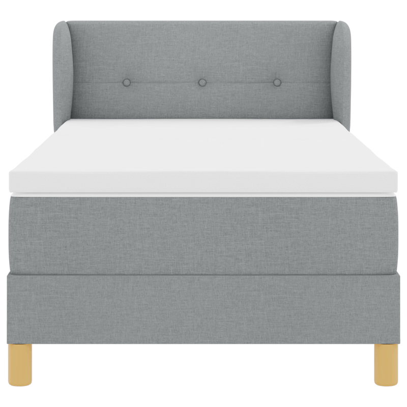 Casa si Gradina - Mobilier - Paturi si accesorii - Paturi - Pat box spring cu saltea, gri deschis, 100x200 cm, textil - Infinity.ro