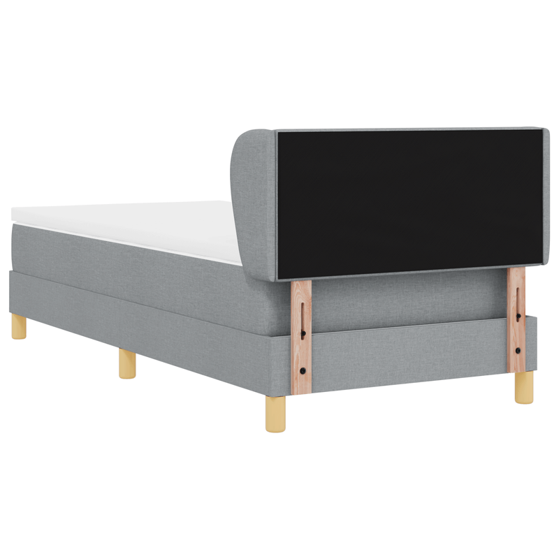 Casa si Gradina - Mobilier - Paturi si accesorii - Paturi - Pat box spring cu saltea, gri deschis, 100x200 cm, textil - Infinity.ro
