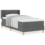 Casa si Gradina - Mobilier - Paturi si accesorii - Paturi - Pat cu arcuri cu Saltea Gri inchis 90x200 cm Tesatura - Infinity.ro