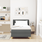 Casa si Gradina - Mobilier - Paturi si accesorii - Paturi - Pat cu arcuri cu Saltea Gri inchis 90x200 cm Tesatura - Infinity.ro