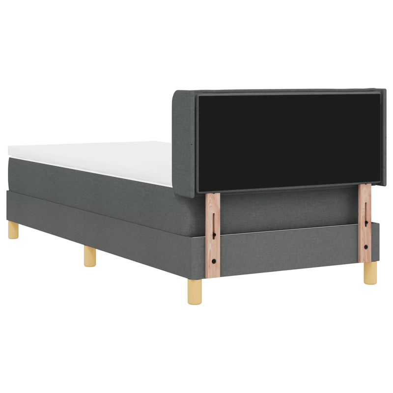 Casa si Gradina - Mobilier - Paturi si accesorii - Paturi - Pat cu arcuri cu Saltea Gri inchis 90x200 cm Tesatura - Infinity.ro