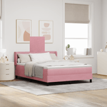 Casa si Gradina - Mobilier - Paturi si accesorii - Paturi - Pat box spring cu saltea, roz, 140x190 cm, catifea - Infinity.ro