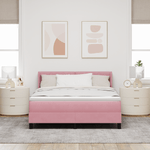Casa si Gradina - Mobilier - Paturi si accesorii - Paturi - Pat box spring cu saltea, roz, 140x190 cm, catifea - Infinity.ro