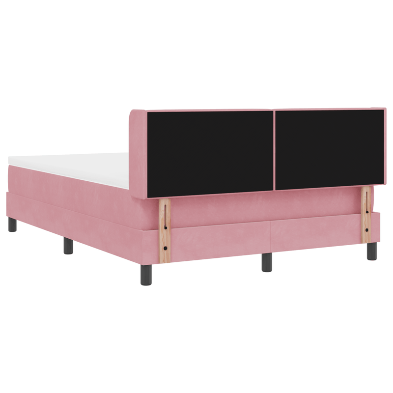 Casa si Gradina - Mobilier - Paturi si accesorii - Paturi - Pat box spring cu saltea, roz, 140x190 cm, catifea - Infinity.ro