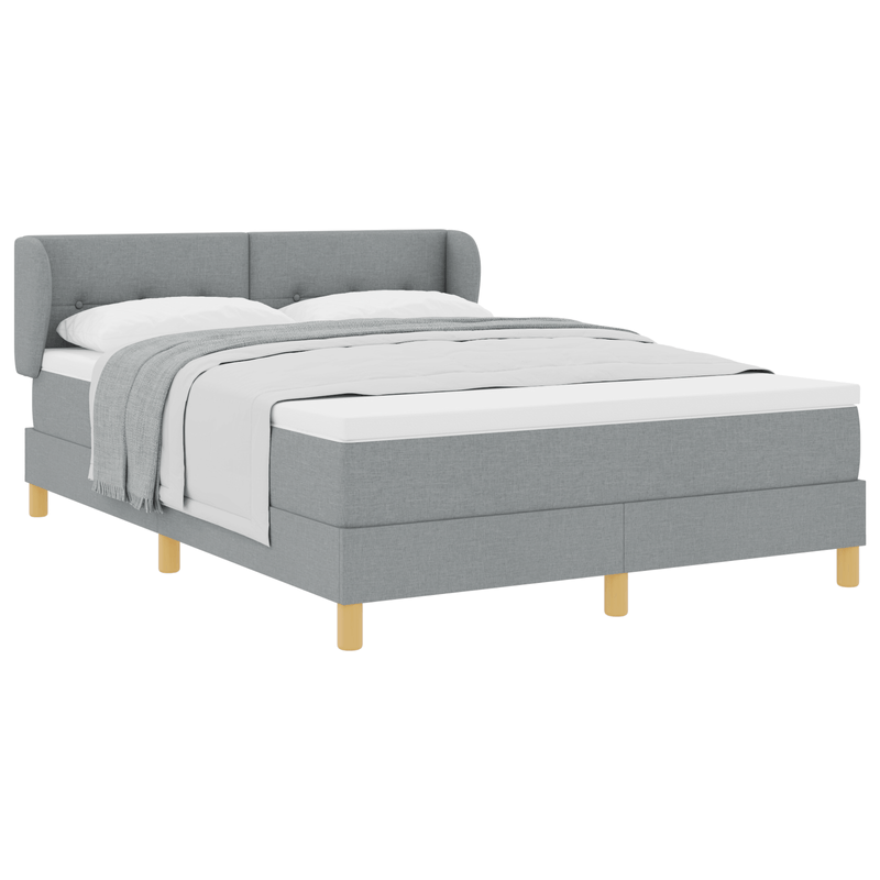 Casa si Gradina - Mobilier - Paturi si accesorii - Paturi - Pat box spring cu saltea, gri deschis, 160x200 cm, textil - Infinity.ro