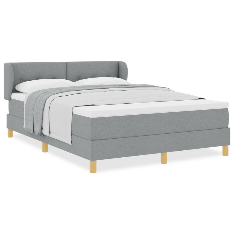 Casa si Gradina - Mobilier - Paturi si accesorii - Paturi - Pat box spring cu saltea, gri deschis, 160x200 cm, textil - Infinity.ro