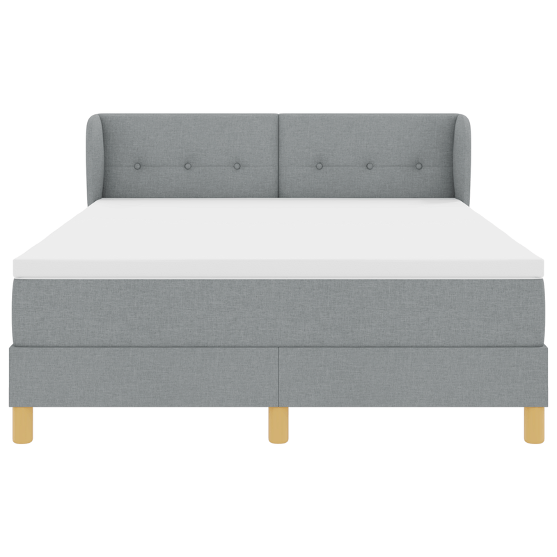 Casa si Gradina - Mobilier - Paturi si accesorii - Paturi - Pat box spring cu saltea, gri deschis, 160x200 cm, textil - Infinity.ro