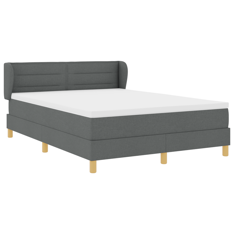 Casa si Gradina - Mobilier - Paturi si accesorii - Paturi - Pat box spring cu saltea, gri inchis, 160x200 cm, textil - Infinity.ro