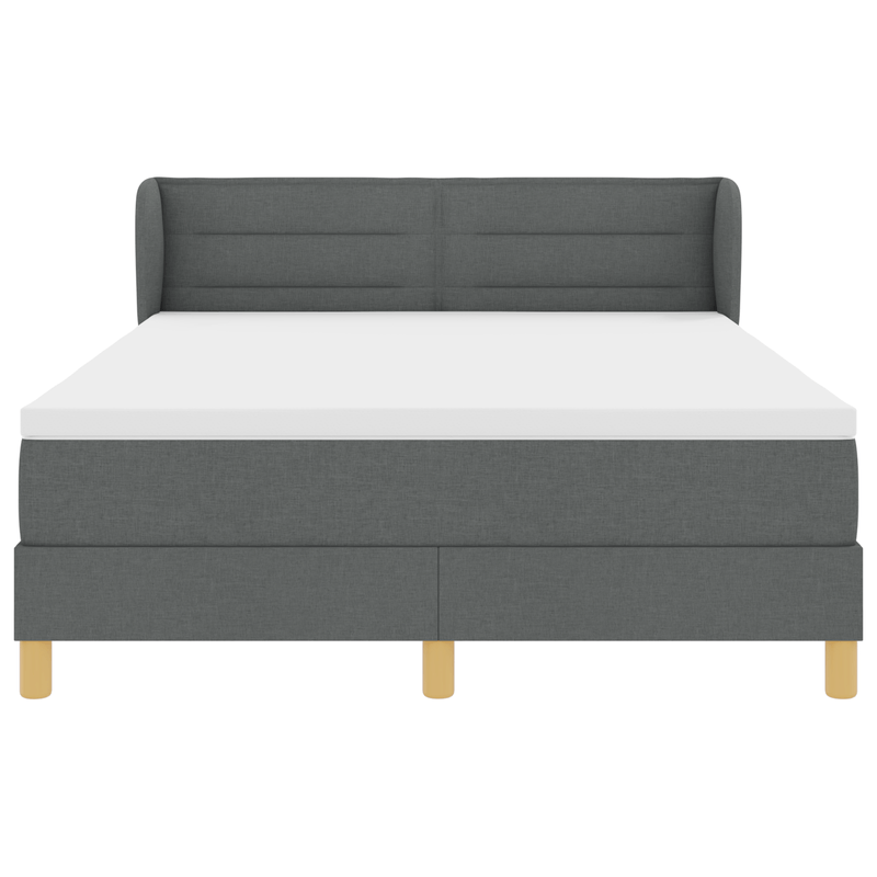 Casa si Gradina - Mobilier - Paturi si accesorii - Paturi - Pat box spring cu saltea, gri inchis, 160x200 cm, textil - Infinity.ro