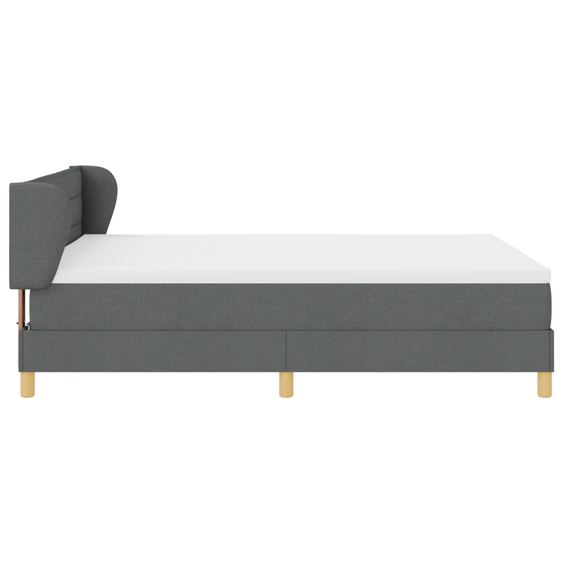Casa si Gradina - Mobilier - Paturi si accesorii - Paturi - Pat box spring cu saltea, gri inchis, 160x200 cm, textil - Infinity.ro