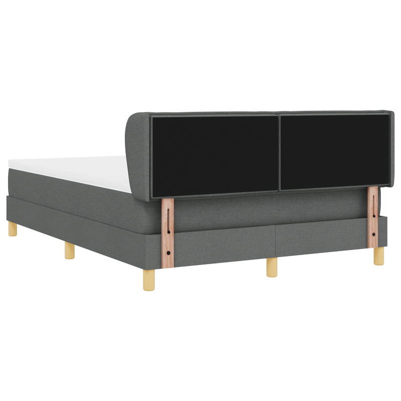 Casa si Gradina - Mobilier - Paturi si accesorii - Paturi - Pat box spring cu saltea, gri inchis, 160x200 cm, textil - Infinity.ro