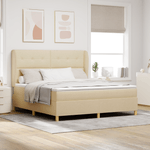 Casa si Gradina - Mobilier - Paturi si accesorii - Paturi - Pat box spring cu saltea, crem, 180x200 cm, textil - Infinity.ro