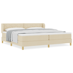 Casa si Gradina - Mobilier - Paturi si accesorii - Paturi - Pat box spring cu saltea, crem, 200x200 cm, textil - Infinity.ro