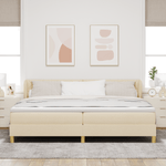 Casa si Gradina - Mobilier - Paturi si accesorii - Paturi - Pat box spring cu saltea, crem, 200x200 cm, textil - Infinity.ro