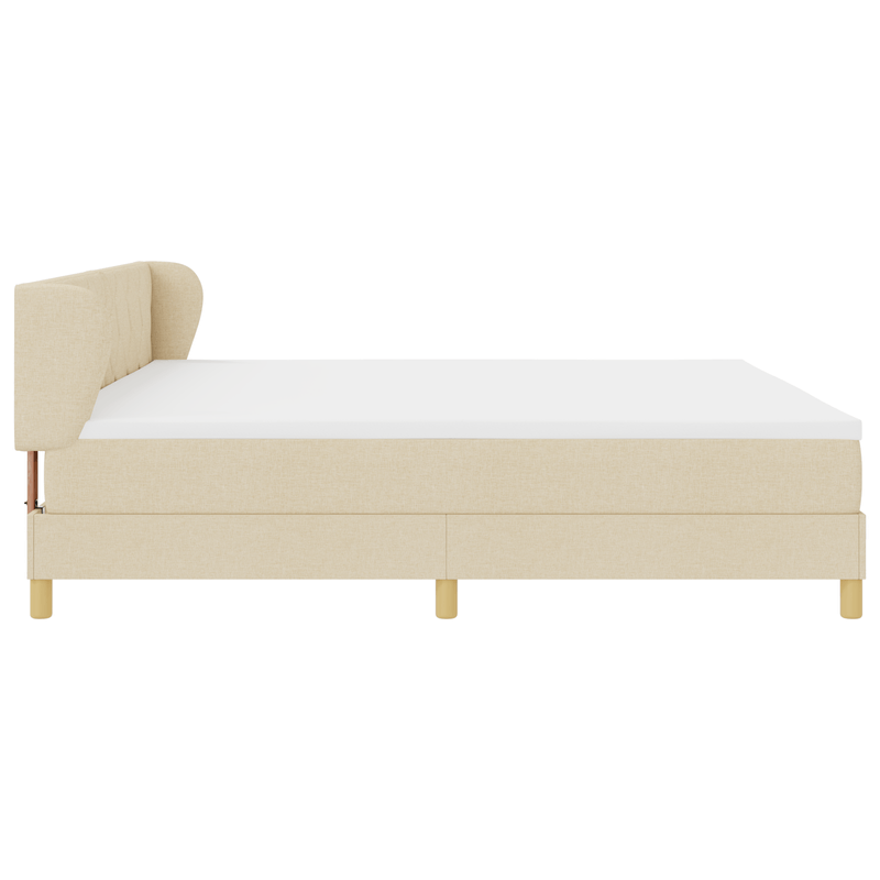 Casa si Gradina - Mobilier - Paturi si accesorii - Paturi - Pat box spring cu saltea, crem, 200x200 cm, textil - Infinity.ro