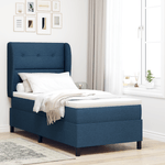 Casa si Gradina - Mobilier - Paturi si accesorii - Paturi - Pat box spring cu saltea, albastru, 80x200 cm, textil - Infinity.ro