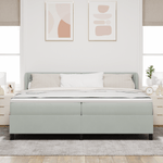 Casa si Gradina - Mobilier - Paturi si accesorii - Paturi - Pat cu suport box spring si saltea  Gri deschis 200x200 cm Catifea - Infinity.ro