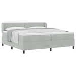 Casa si Gradina - Mobilier - Paturi si accesorii - Paturi - Pat cu suport box spring si saltea  Gri deschis 200x200 cm Catifea - Infinity.ro