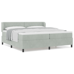 Casa si Gradina - Mobilier - Paturi si accesorii - Paturi - Pat cu suport box spring si saltea  Gri deschis 200x200 cm Catifea - Infinity.ro