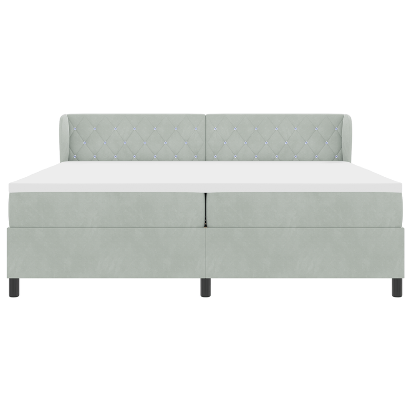 Casa si Gradina - Mobilier - Paturi si accesorii - Paturi - Pat cu suport box spring si saltea  Gri deschis 200x200 cm Catifea - Infinity.ro