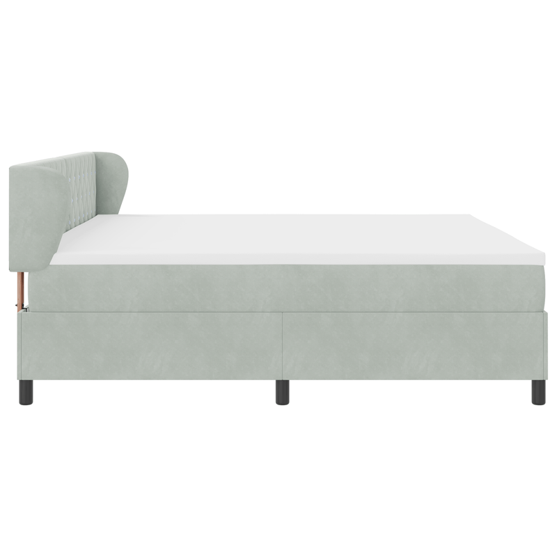Casa si Gradina - Mobilier - Paturi si accesorii - Paturi - Pat cu suport box spring si saltea  Gri deschis 200x200 cm Catifea - Infinity.ro