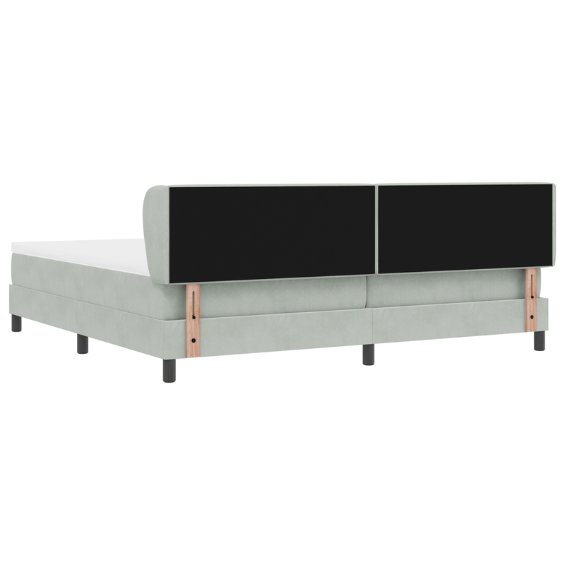 Casa si Gradina - Mobilier - Paturi si accesorii - Paturi - Pat cu suport box spring si saltea  Gri deschis 200x200 cm Catifea - Infinity.ro