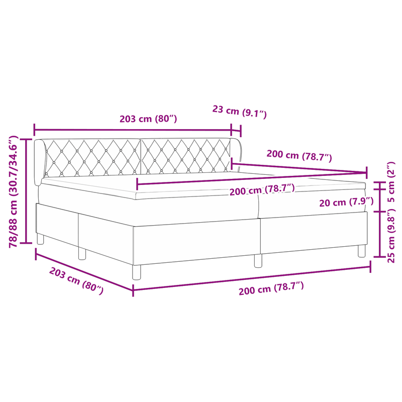 Casa si Gradina - Mobilier - Paturi si accesorii - Paturi - Pat cu suport box spring si saltea  Gri deschis 200x200 cm Catifea - Infinity.ro