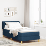 Casa si Gradina - Mobilier - Paturi si accesorii - Paturi - Pat box spring cu saltea, albastru, 90x200 cm, textil - Infinity.ro