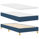 Casa si Gradina - Mobilier - Paturi si accesorii - Paturi - Pat box spring cu saltea, albastru, 90x200 cm, textil - Infinity.ro